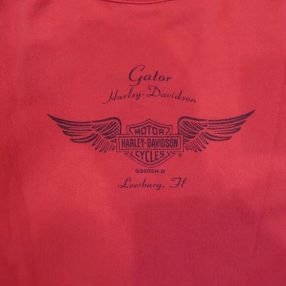 Gator Harley Davidson Womans XL Red Short Sleeve Tee Shirt Leesburg Florida - Picture 7 of 7
